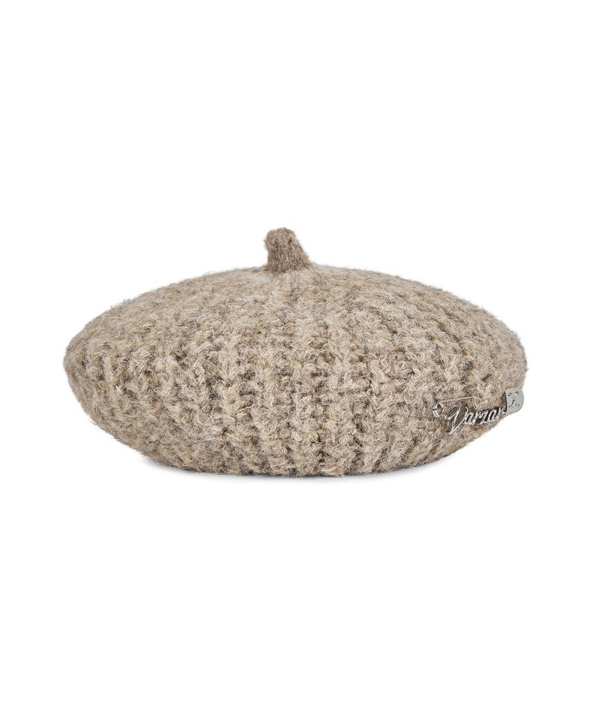 Bajal Safety Pin Knit Beret Dark Beige
