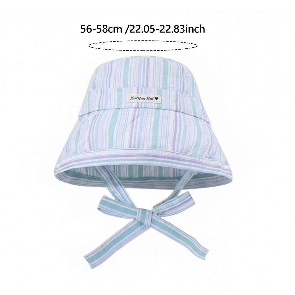 Large Brim Fisherman Hat Colorful Striped Summer Cap Korean Fashion Sun Hat  Women