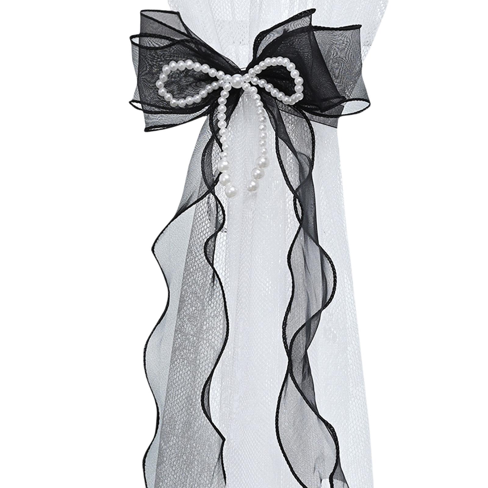 

Набор из 2 элегантных подхватов для штор в виде бабочек с бантом, держатели для штор с дизайном из бусин для украшения дома чёрный