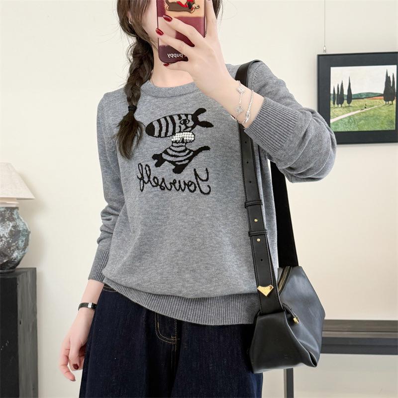 2026 Spring Zodiac Year of the Horse Women s Plus Size Beaded Sweater Pullover Knitwear Fashion 1415 4XL