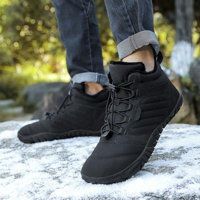 Outdoor Snow Boots Men's New Winter Non-slip Waterproof Velvet Warm Cotton Shoes Women's Thick-soled Barefoot Five-finger Shoes