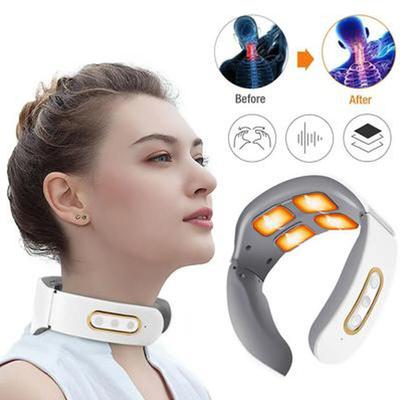 Electric Neck Massager 6 Modes 9 Gears Neck Shoulder Massage Wireless Cervical Spine Massager Heating Physiotherapy