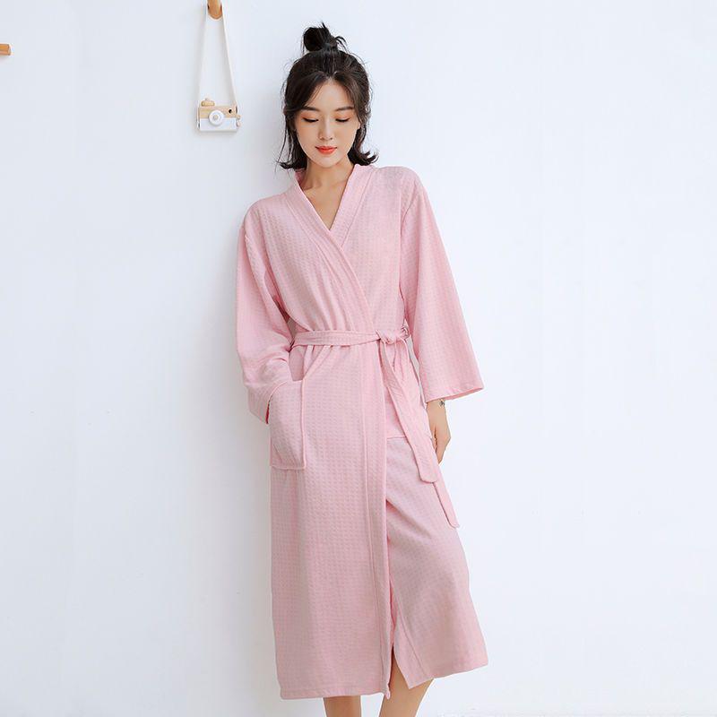Unisex Long Sleeve Bathrobe - Spring/Autumn Solid Color