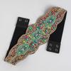 A New Wide Belt for Women, A Handmade Bohemian-style Elastic Wide Waist Seal with Ethnic Style Heavy Industry Rice Beads