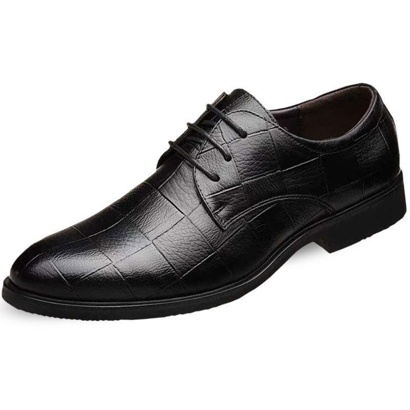 2025 Spring Men's Formal Leather Shoes - Groomsmen Large Size, Versatile Casual, Wedding & Business Attire.