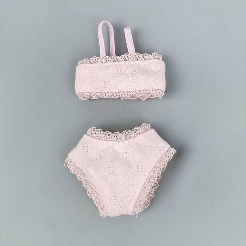 1 Sada Měkké Krajkové Spodní Prádlo Podprsenka & Kalhotky Pro Panenku Barbie 1/6 Kalhotky Pro Blythe Licca 1/6 Panenky Top & Spodní Prádlo Doplňky