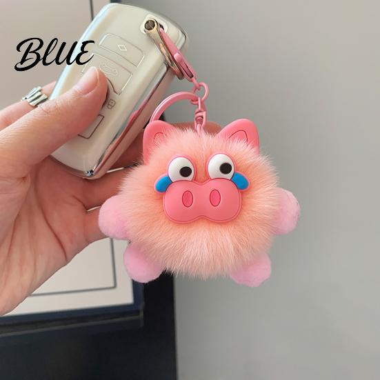 Plush Rabbit Keychain Ear Soft Ball Charm Key Chain Car