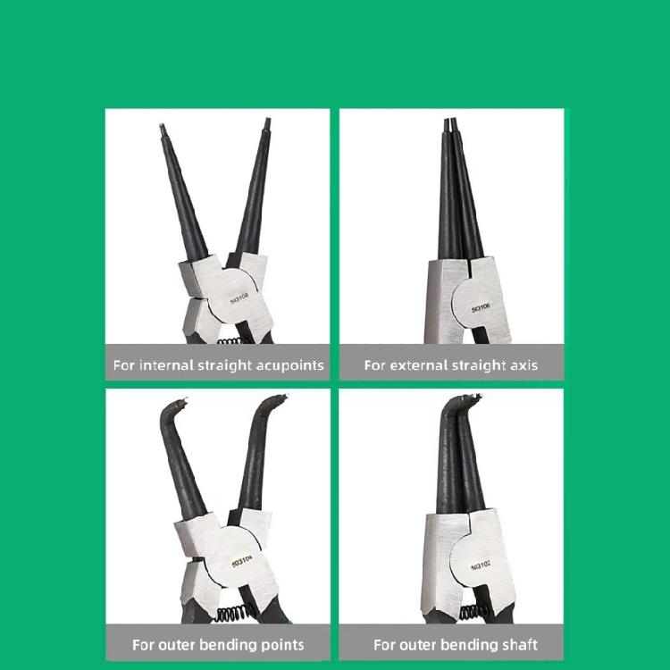 Ergonomic Circlip Pliers Carbon Steel Accurate Straight Curved Nozzle Plier 4PCS