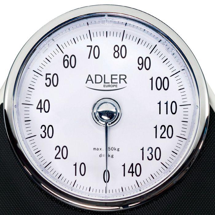 Pèse-personne Analogique, Mécanique 150kg, Précision, Antidérapante, Sans Piles Adler AD8177 Blanc/Gris 06886