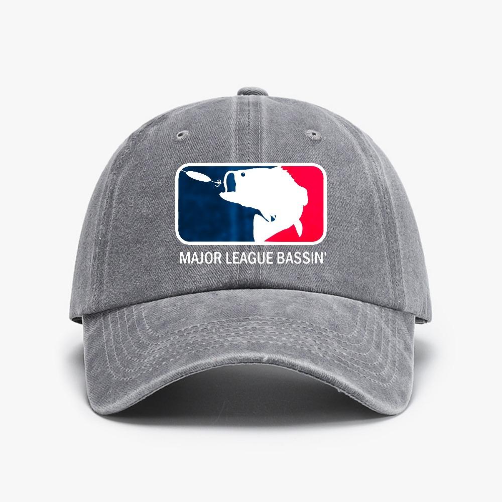 

Bass Fishing Fish Bait Carp Angling Vintage Curved Brim Soft Top Hat Outdoor Adjustable ashed Cowboy Baseball Cap Adjustable
