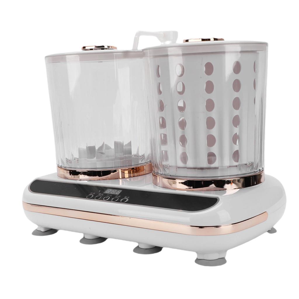 Underwear Washing Machine with Dual Cup Spin Dry Drain Pipe Rechargeable Portable Underwear Washer for Bathroom Home