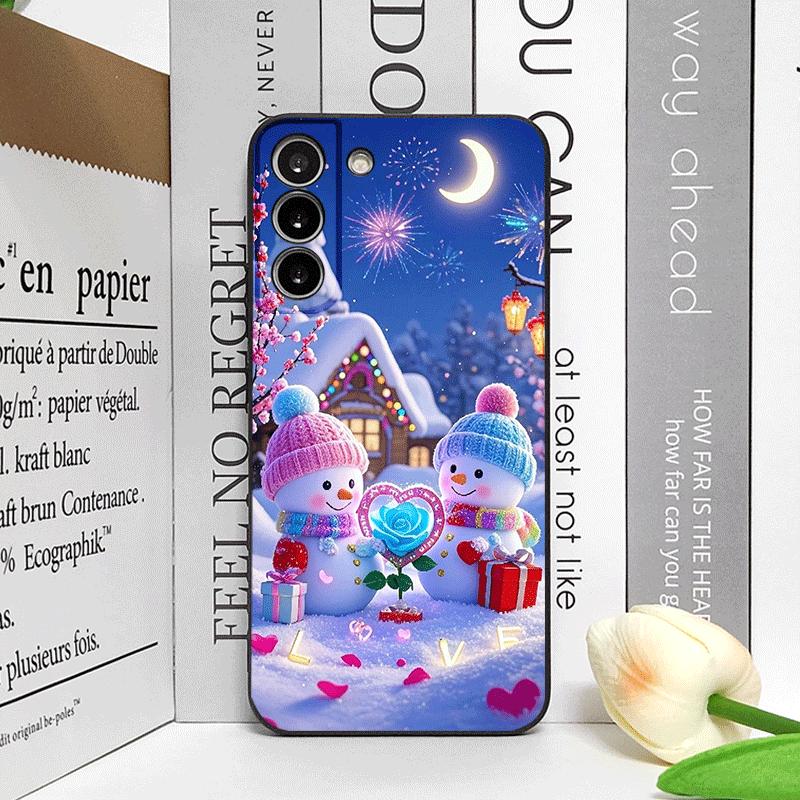 

Christmas Winter Cute Snowman Couple Phone Case for OPPO Reno 13 12 F 11 10 Pro Plus Find X5 X3 Lite X8 X7 A98 A59 5G Soft Cover OPPO Find X7 Ultra