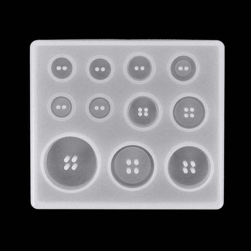 1PCS Button Mold with Hole Mold Non-stick Art Mold Decoration Cake Baking Tools DIY Silicone Mold Resin Button