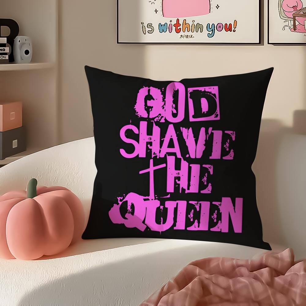Italian Fashion Brand SSave the Queen Cushion Cover Pillowcase Short Plush Invisible zipper Room Sofa Cushion Cover
