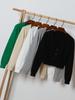 Women's Early Autumn V-Neck High Waist Long Sleeve Knit Cardigan Sweater