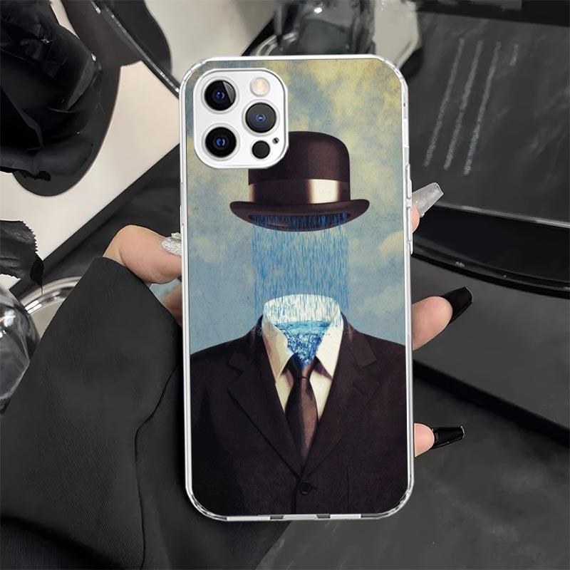 Rene Magritte Art Phone Case for iPhone 11 12 13 Mini 14 15 Plus 16 Pro Max 17 Air 16E 7 8 SE 17ProMax Soft Fundas Cover 11 12 1