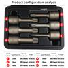 6Pcs 3/8 Screw Extractors Drill Set Extractors Bolt Set Slip Teeth Damaged Broken Bolt Removers Repair Demolish Tool