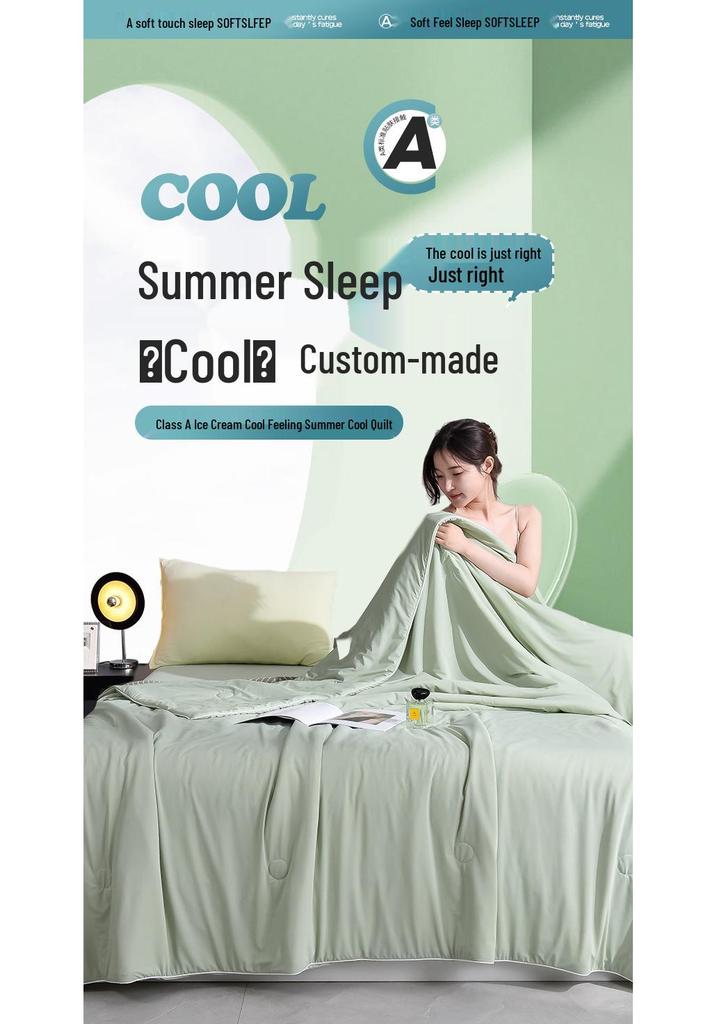 Class A Silk Summer Quilt: Antibacterial, Skin-Friendly, Solid Color for Mother and Baby, Ideal for Air Conditioning, Spring, and Autumn.