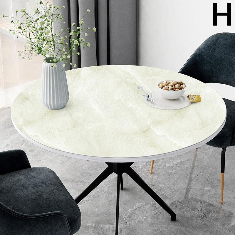 Buy 1PC High Quality Leather Table Covers Round Table Mat Waterproof Marbling Pattern Home
