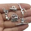 50pcs Craft Supplies Antique Silver Cheerleader Charms Pendants Crafting, Jewelry Findings Making Accessory DIY Necklace Bracelet