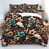2/3Pcs Bohemian Bull Skull Duvet Cover Set,With Pillowcase Multi Size Bedroom Bedding Decor,Bohemia Rural Style Bedroom Decor