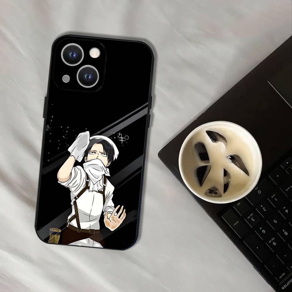Levi Ackerman Attack On Titan Phone Case For iPhone 17,16,15,14,13,12,11,Pro,XS,Max,XR,Plus,E,SE4,Mini Black Soft Cover