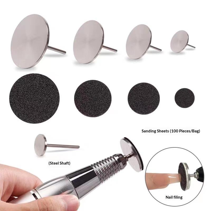50/Pcs White Sanding Paper Pedicure Foot Care Tools 15Mm 20Mm 25Mm 35Mm Nail Drill Bit Disk Disc Salon Calluse Replaceable