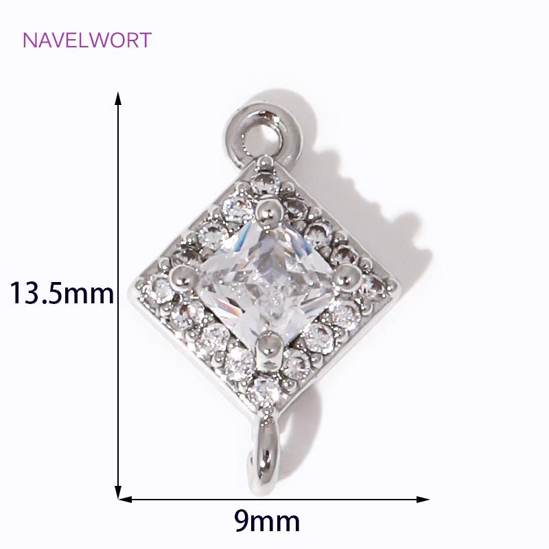 

Multi Types 18K Gold Plated Brass Inlaid Zircon Charm Pendant Connector For Bracelet Jewelry Making DIY Earrings Accessories 2 pieces