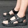 Fashion Luxury Hand Sewn Thread Vacation Casual Leather Mens Sandals Fashion Summer New Hollow Out Non-slip Comfortable Beach Sandalias