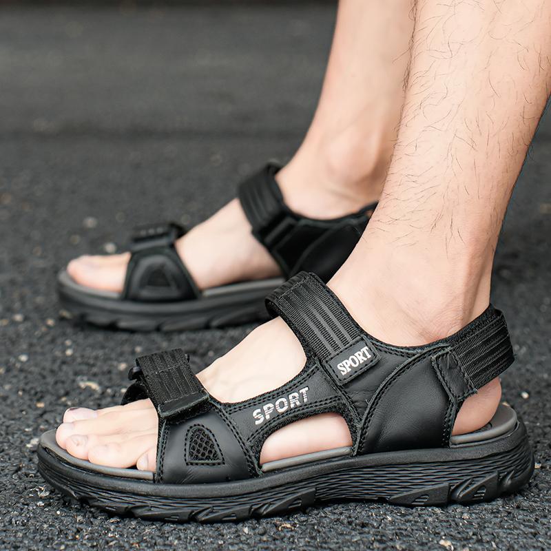 Fashion Men New Open-Toe Casual Sandal Men Summer Adjustable Non-Slip Comfortable Soft-Soled Beach Shoes Classic Style Versatile Sandals