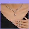 Water Drop Bridal Jewelry Set With Zircon Earrings And Necklace For Wedding And Formal Wear