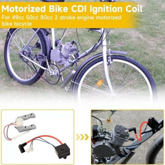80cc Motorized Bike CDI Ignition Coil Magneto Coil Spark Plug Kit for 50cc 49cc