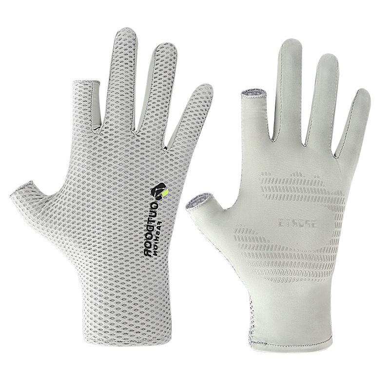 Outdoor Rutschfeste Mesh Atmungsaktive Handschuhe Dünn Zwei-Finger-Freilegung Angeln Rutschfest Schnelltrocknend Radfahren Fitness Fahren Athlet