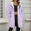 Women's Fashionable Loose Zipper Cardigan With Fleece Hoodie