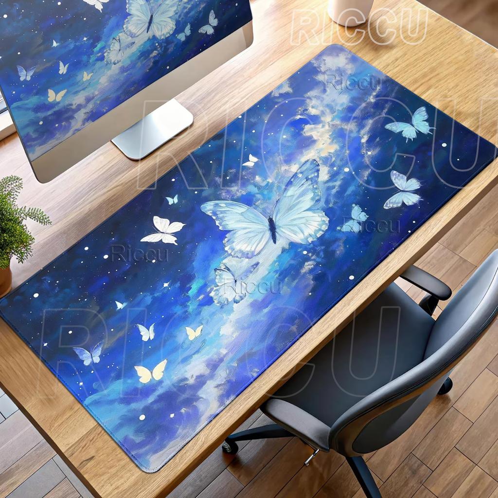 Large Milky Way Art Anime Extended Mouse Pad XXL Computer Laptop Office Rubber Nonslip Table Pad Aesthetics Gaming Keyboard Mats