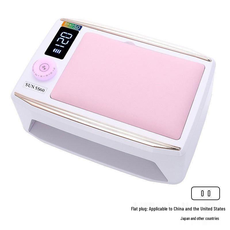 Rechargeable 380W Nail Lamp with Hand Rest for Two-Hand Nail Art