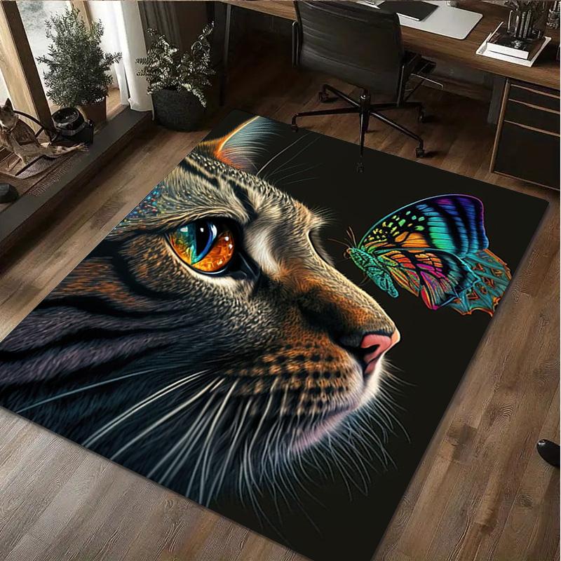 1 Stück Teppich mit Katzenmuster - Heimdekoration Teppich für Wohnzimmer Schlafzimmer Bodenbelag Computerstuhl Bereichsteppich