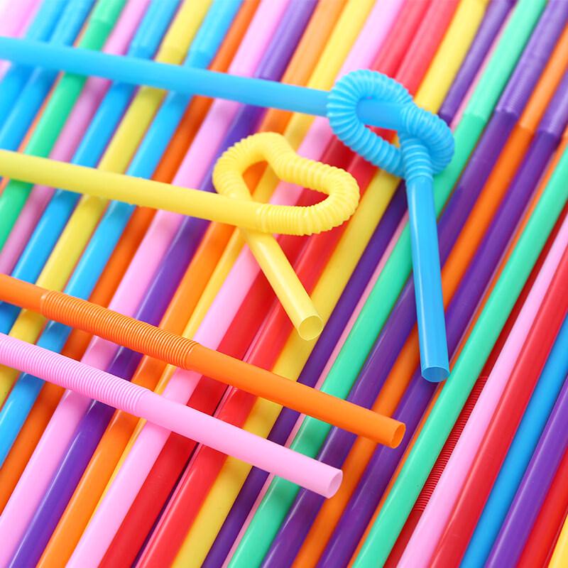 ZISIZ Disposable Colored Art Straws