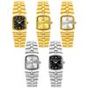 Luxury Ladies Fashion Quartz Watch Simple Scale Square Dial Gold Plated Women Watches Business Stainless Steel Clock