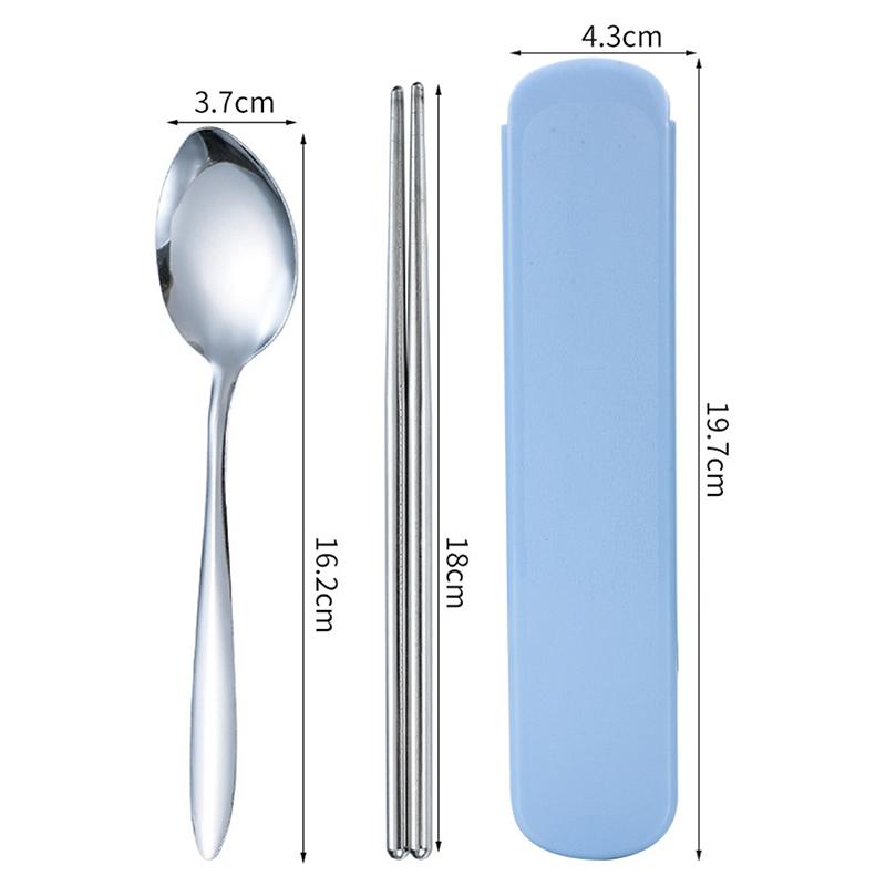 Durable Stainless Steel Flatware Set with Case for Travel Ideal for Camping and Hiking