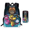 Kids School Backpack Set With Pencil Case - Cartoon Oxford Fabric Ergonomic Design Grade 1-2 Students