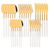 30Pcs/Set Stainless Steel Dinner Mirror Gold Dinnerware Set Knife Dessert Fork Spoon Cutlery Set Kitchen Flatware Silverware Set