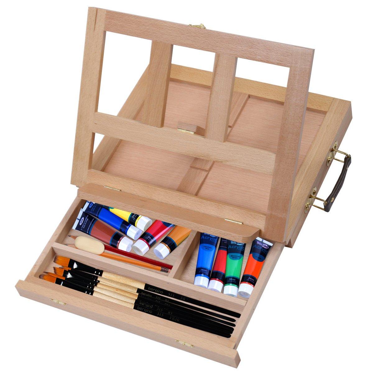 Мини складной настольный мольберт TANGKULA, изготовлен из древесины дзельквы, для эскизов, рисования и портативных художественных принадлежностей (Мольберт 34565)