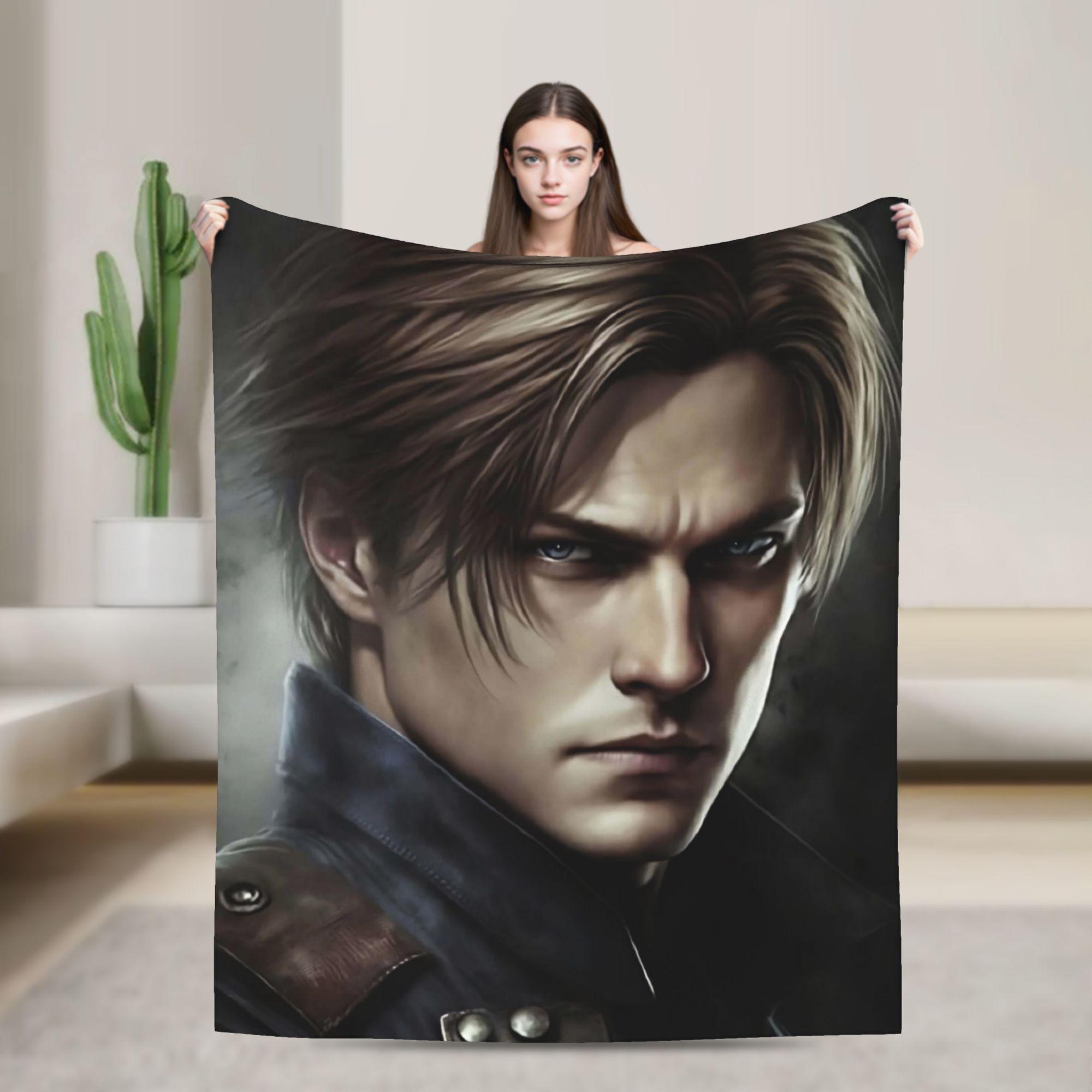 

Leon Kennedy Collage Plush Blankets Kids Flannel Throw Blanket For Couch Bed Warm Soft Custom Quality Bedspread Gift 80x120cm