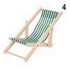 1:12 Mini Foldable Wood Beach Chair Recliner Sunbathing Chair Chaise Dollhouse
