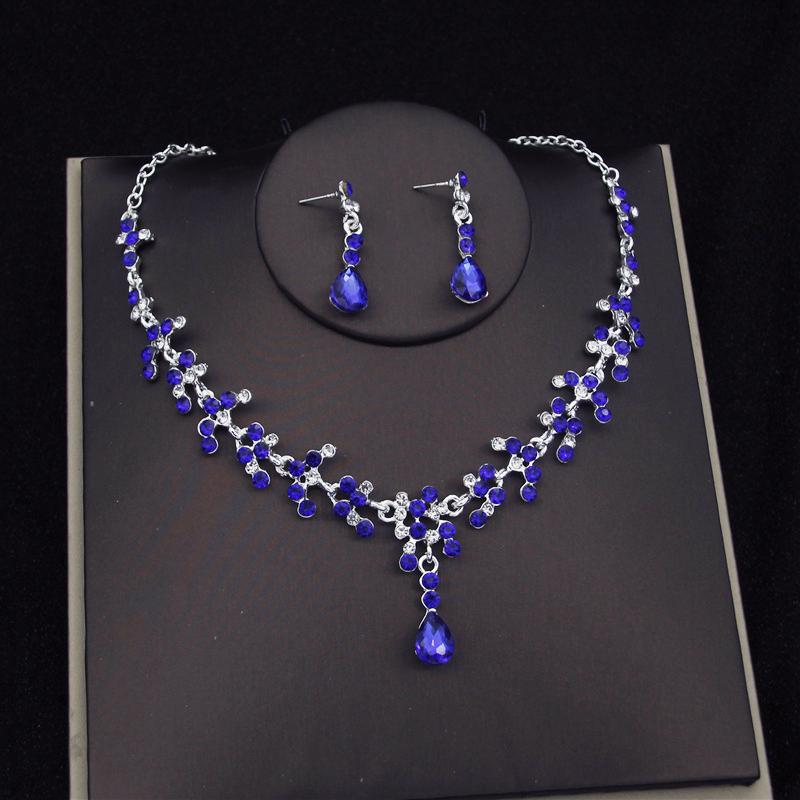 Princess Bridal Jewelry Sets Bride Tiara Crown Earring Set Necklace for Women Birthday Party Wedding Jewelry Sets Accessories
