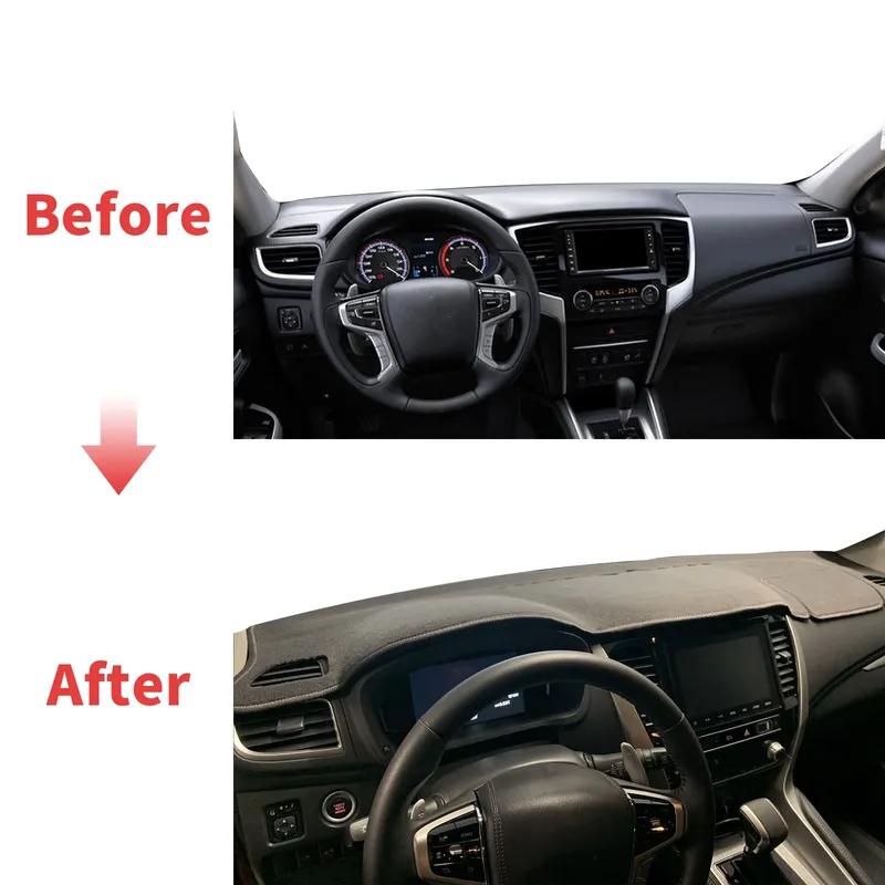 Fit for Mitsubishi Triton L200 MQ MR 2015- Car Dashmat Dashboard Cover Pad Accessories Protective Carpet DashMat Sunshade