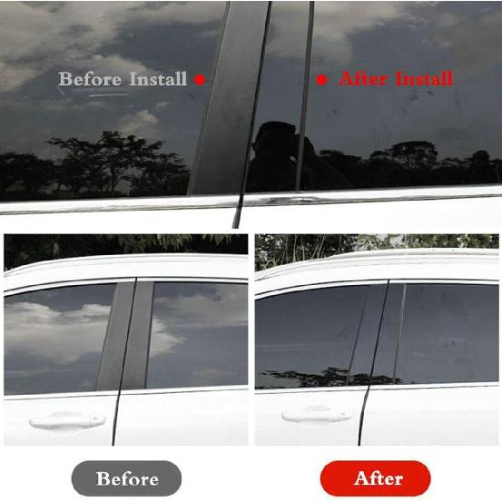 Anti Scratch B Pillar Molding Trim Center Window Outer Pillar Post Panel Covers Stickers Fit for Toyota Highlander 2020 2021 2022 2023 Black PC