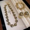 Fashion Exaggerated Design Lion Head Metal Necklace Senior Sense Retro Light Luxury Personality Set Jewelry