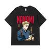275 GSM Washed T-shirts 100% Cotton Jujutsu Kaisen V60 Nanami Print Unisex Heavy Cotton T Shirt